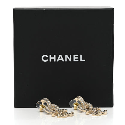 Chanel Crystal CC Drop Earrings Gold 5 of 5
