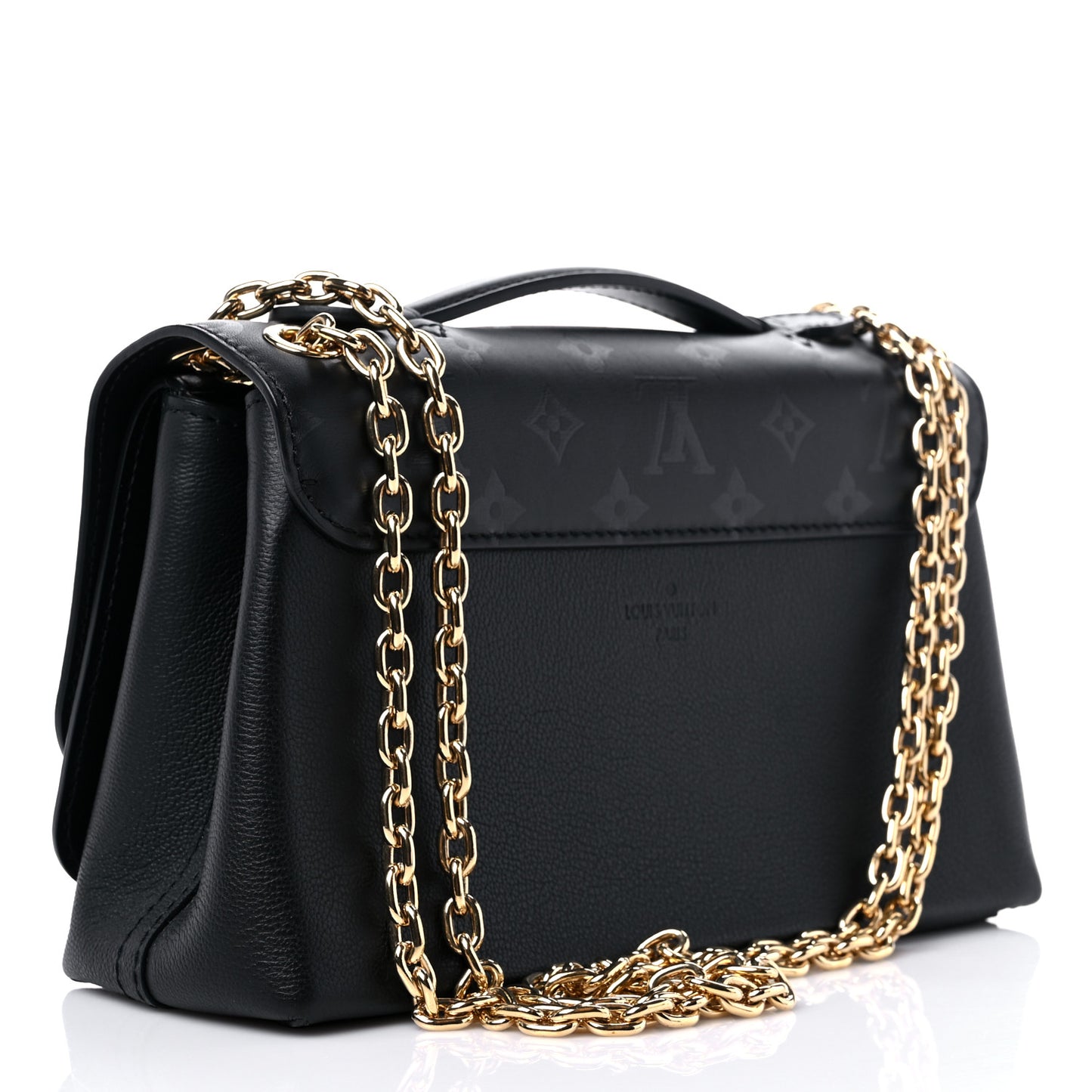 Monogram Cuir Plume Ecume Very Chain Bag Black