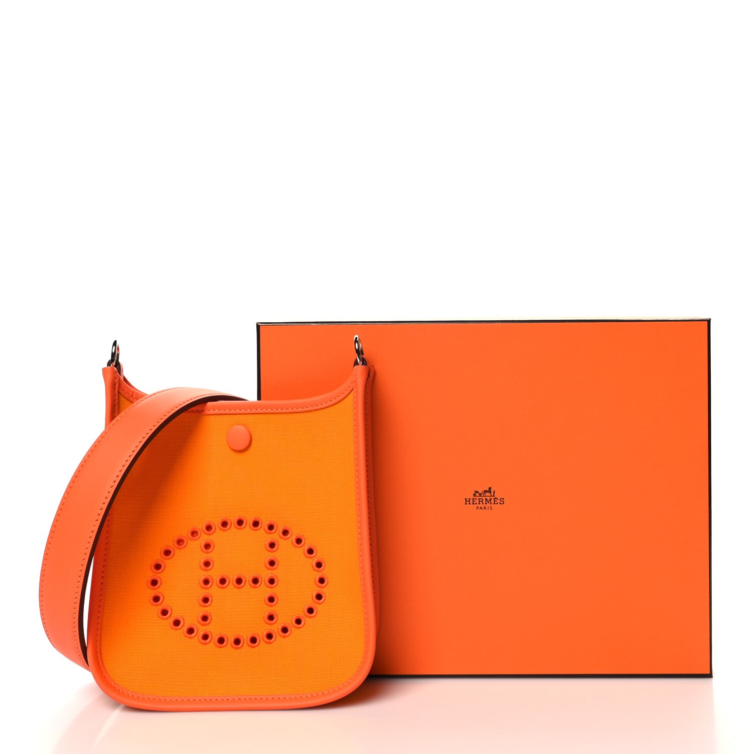 Hermes Toile Officier Swift Neo Evelyne TPM Jaune D'Or Feu Orange
