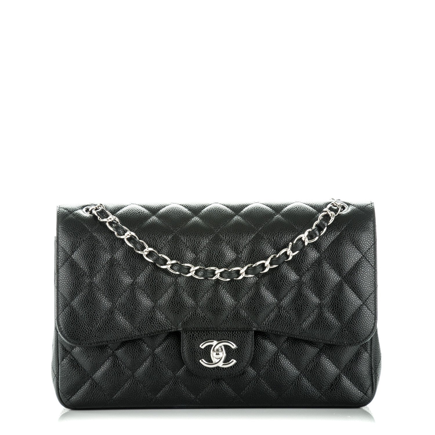 Chanel Caviar Quilted Jumbo Double Flap Black 1 of 8