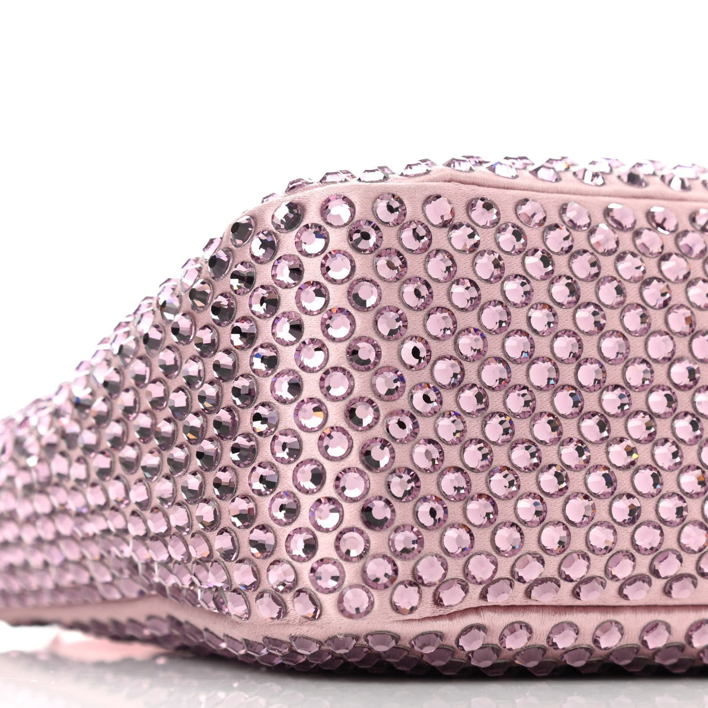 Satin Crystal Mini Re-Edition 2000 Bag Alabastro