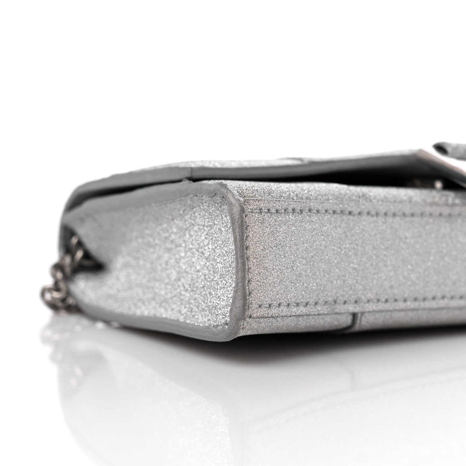 Balenciaga Sparkling Fabric XS Hourglass Wallet On Chain Silver 7 of 8