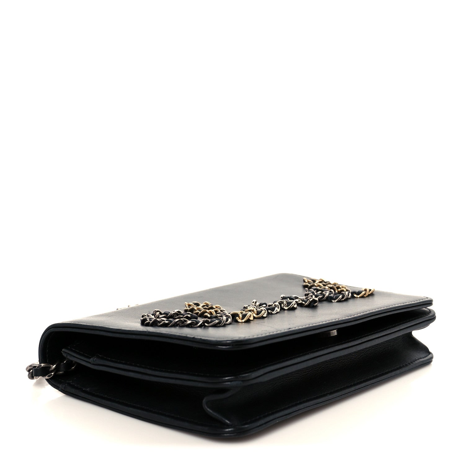Chanel Calfskin Chain 20s Signe Wallet on Chain WOC Black 4 of 11