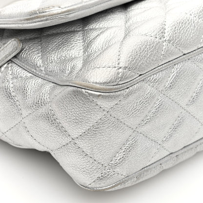 Chanel Metallic Calfskin Quilted Medium Casual Rock Flap Silver 9 of 12