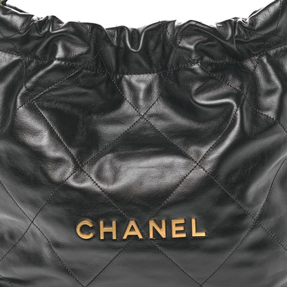 Chanel Shiny Calfskin Quilted Small Chanel 22 Black 9 of 12