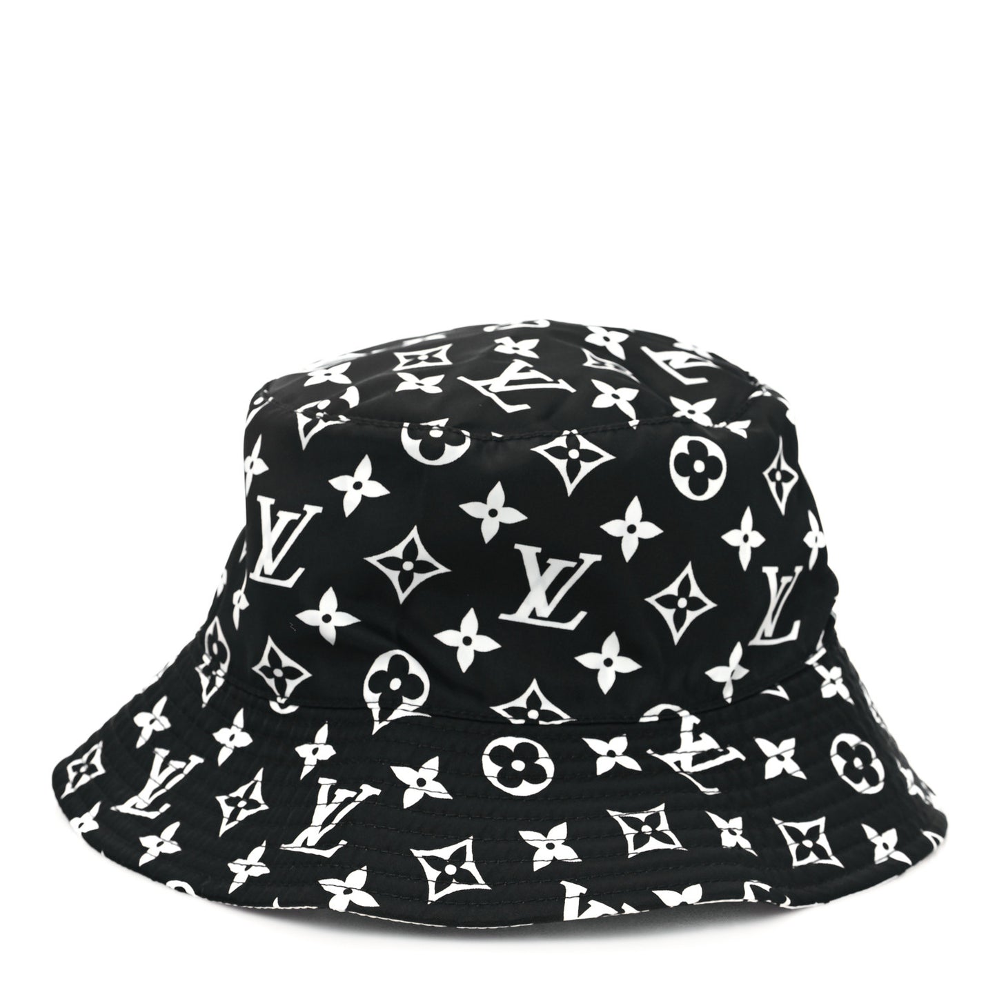 Nylon Monogram Reversible Bob Bucket Hat S Black White