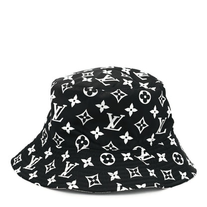Louis Vuitton Nylon Monogram Reversible Bob Bucket Hat S Black White 1 of 13