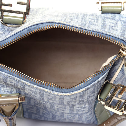 Fendi Zucchino Patent Mini Forever Boston Celeste Grigio Lunai Multicolor 4 of 11