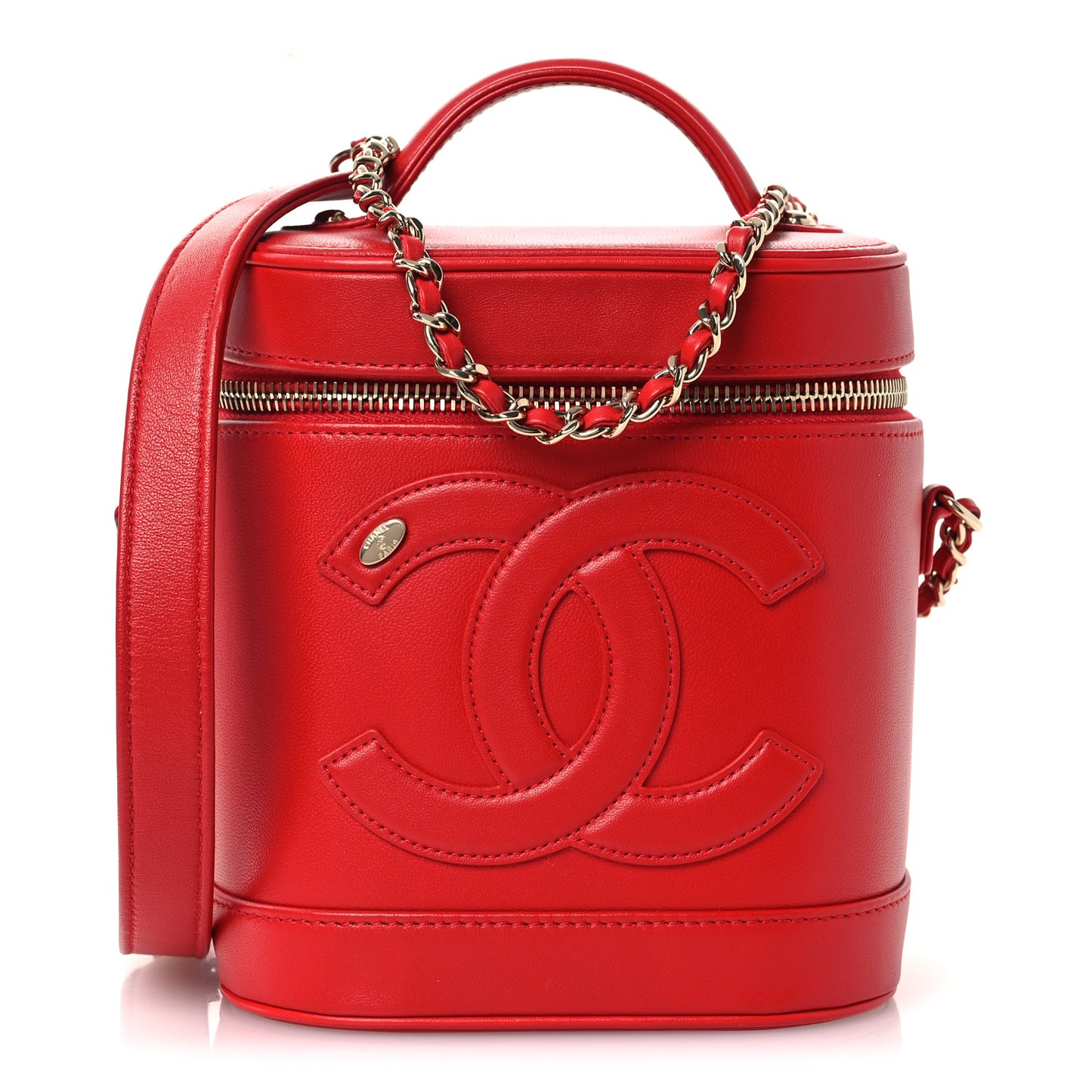 Lambskin Timeless Vanity Cosmetic Case Red