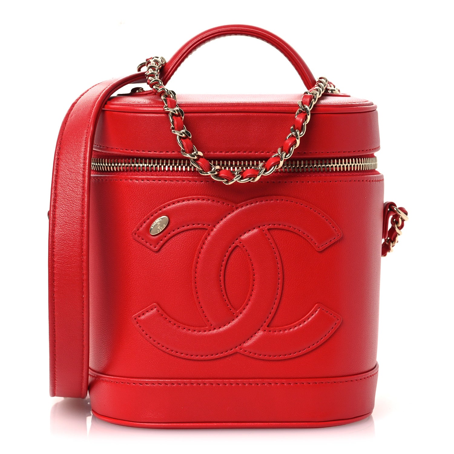 Chanel Lambskin Timeless Vanity Cosmetic Case Red 1 of 12
