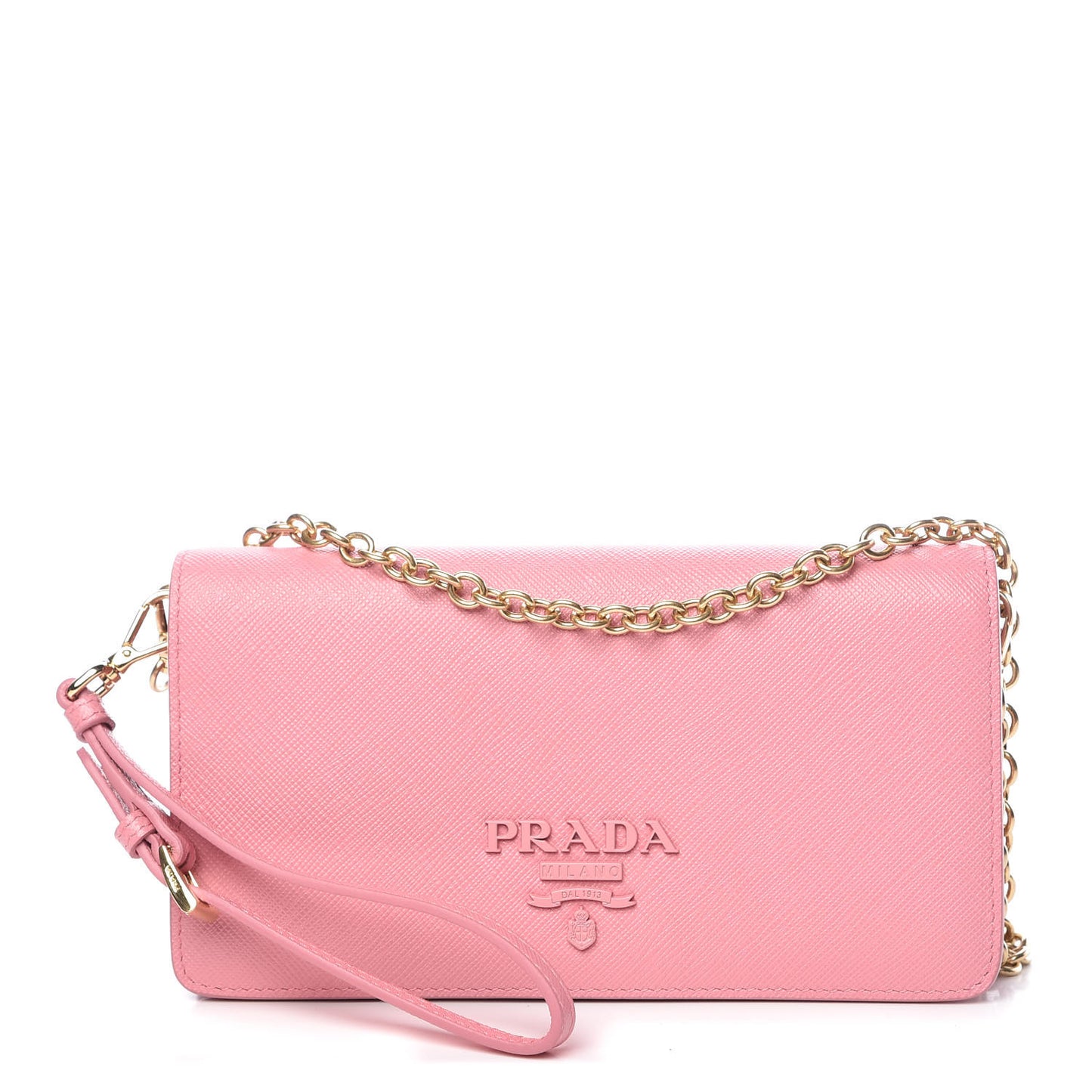 Saffiano Shine Monochrome Chain Wallet Petalo