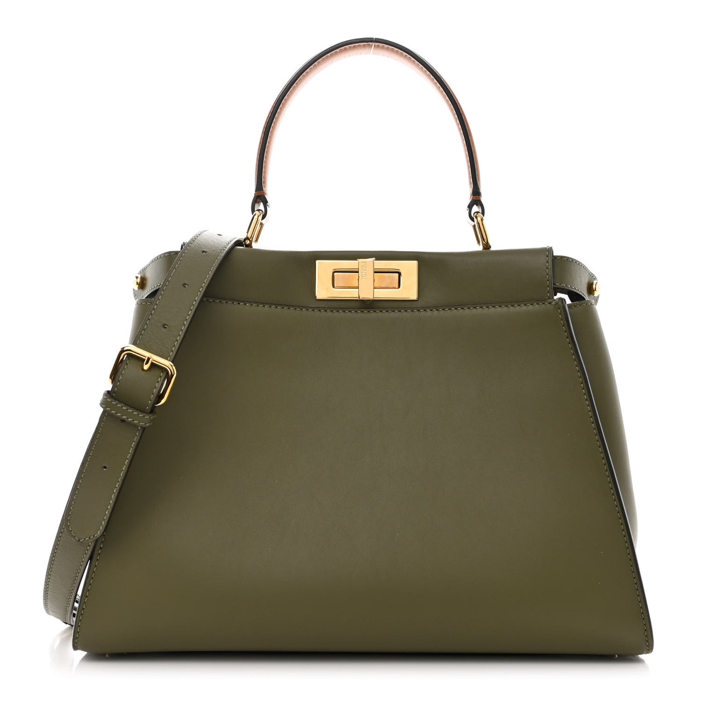 Vitello Seta Light Aura Shiny Nappa Medium Peekaboo I SEE U Satchel Equatore Cuoio