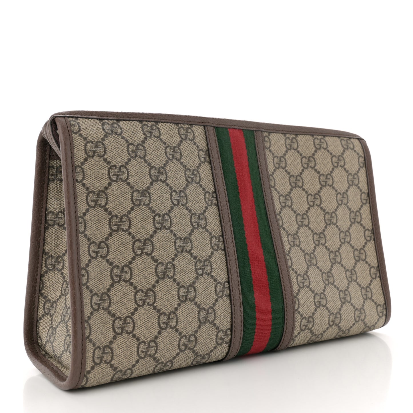 GG Supreme Monogram Web Ophidia GG Toiletry Case Beige New Acero