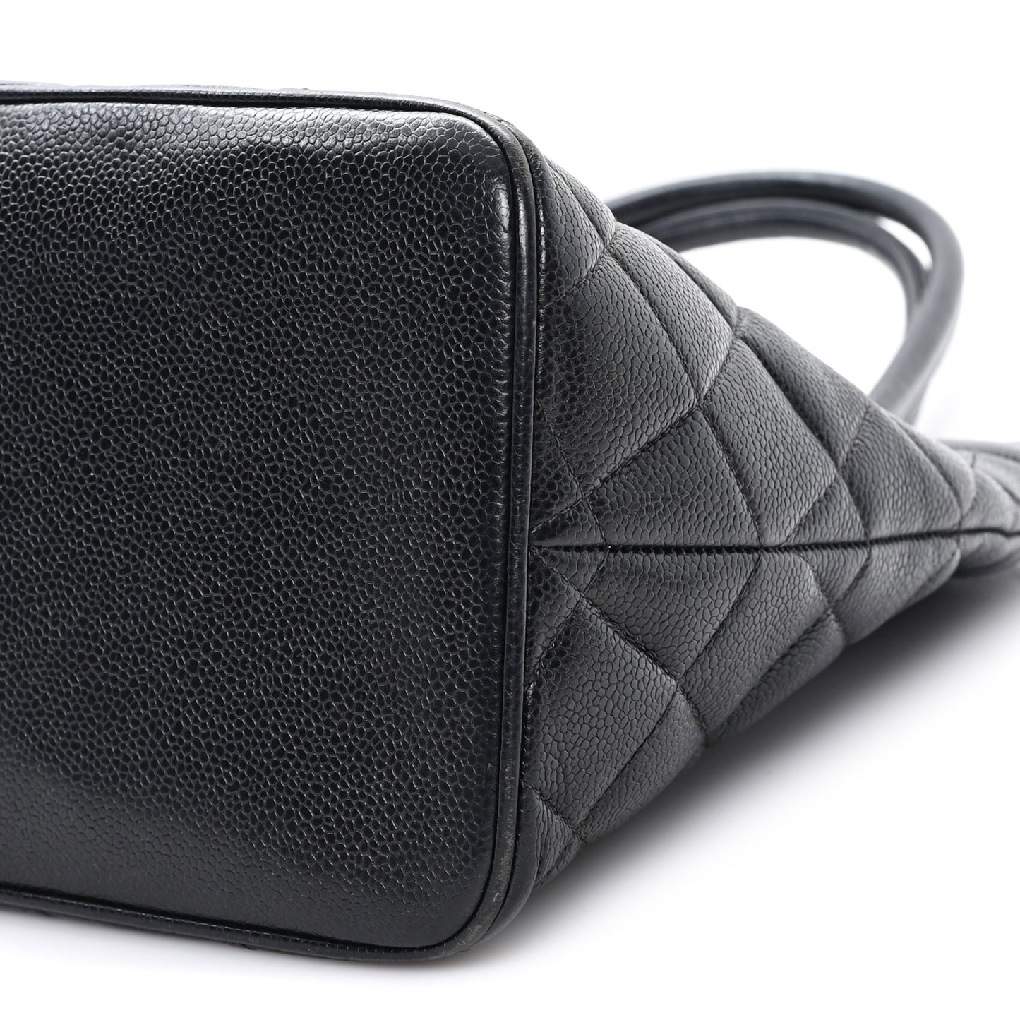 Caviar Quilted Medallion Tote Black