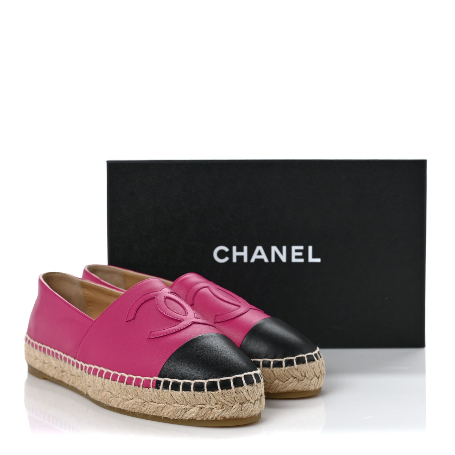 Lambskin CC Espadrilles 39 Fuchsia Black
