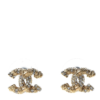 Chanel Crystal CC Earrings Gold 1 of 7