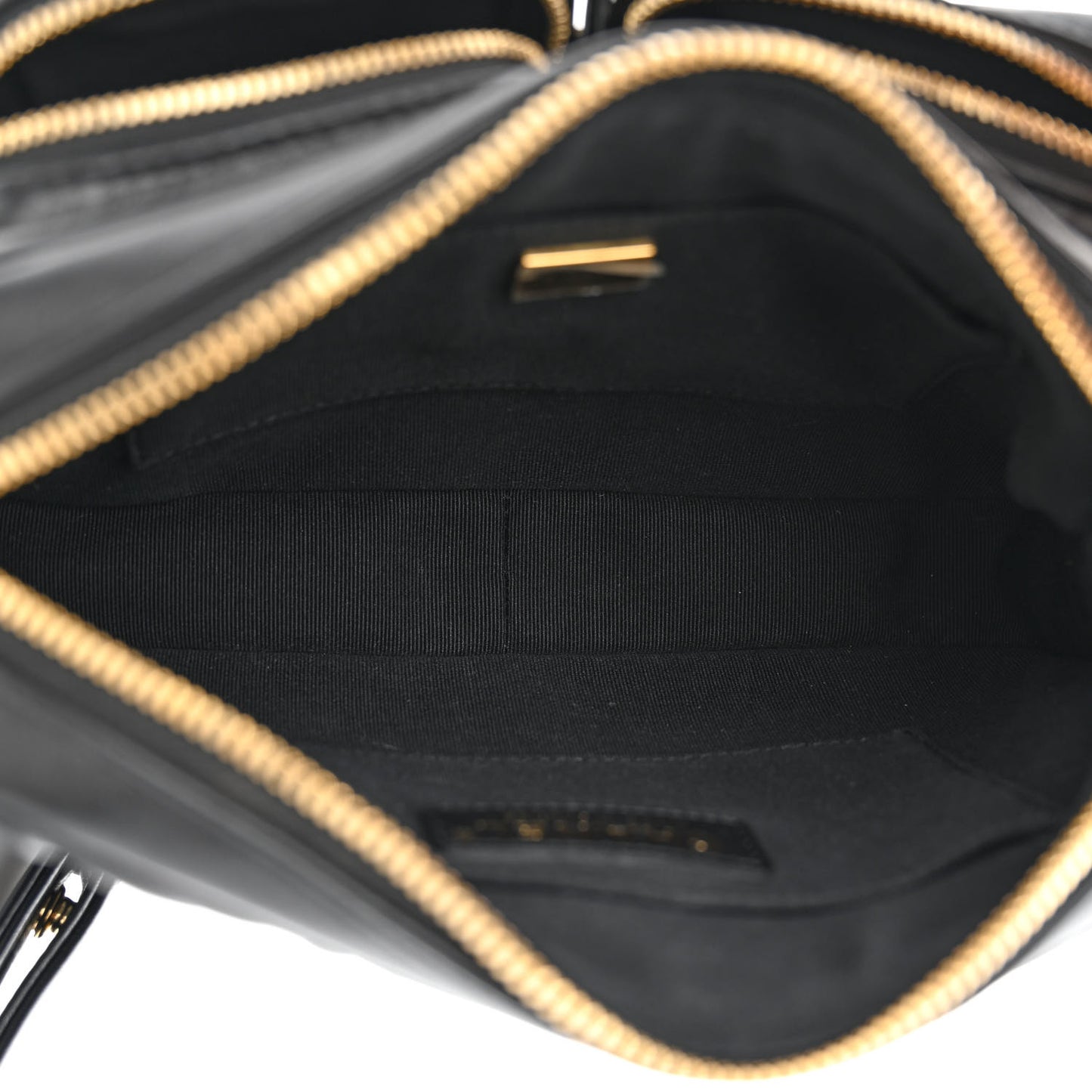 Calfskin Quilted Small Camera Case Black