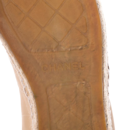 Chanel Lambskin CC Espadrilles 42 Beige Black 8 of 21