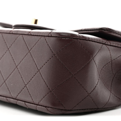 Chanel Lambskin Quilted Mini Top Handle Rectangular Flap Dark Brown 10 of 11