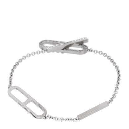 Hermes 18K White Gold Diamond PM Ever Chaine D'Ancre Bracelet SH 2 of 4