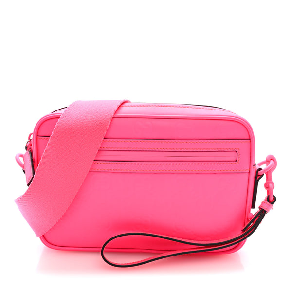 Gucci Rubber Effect Monogram GG Crossbody Bag Fluorescent Fuchsia