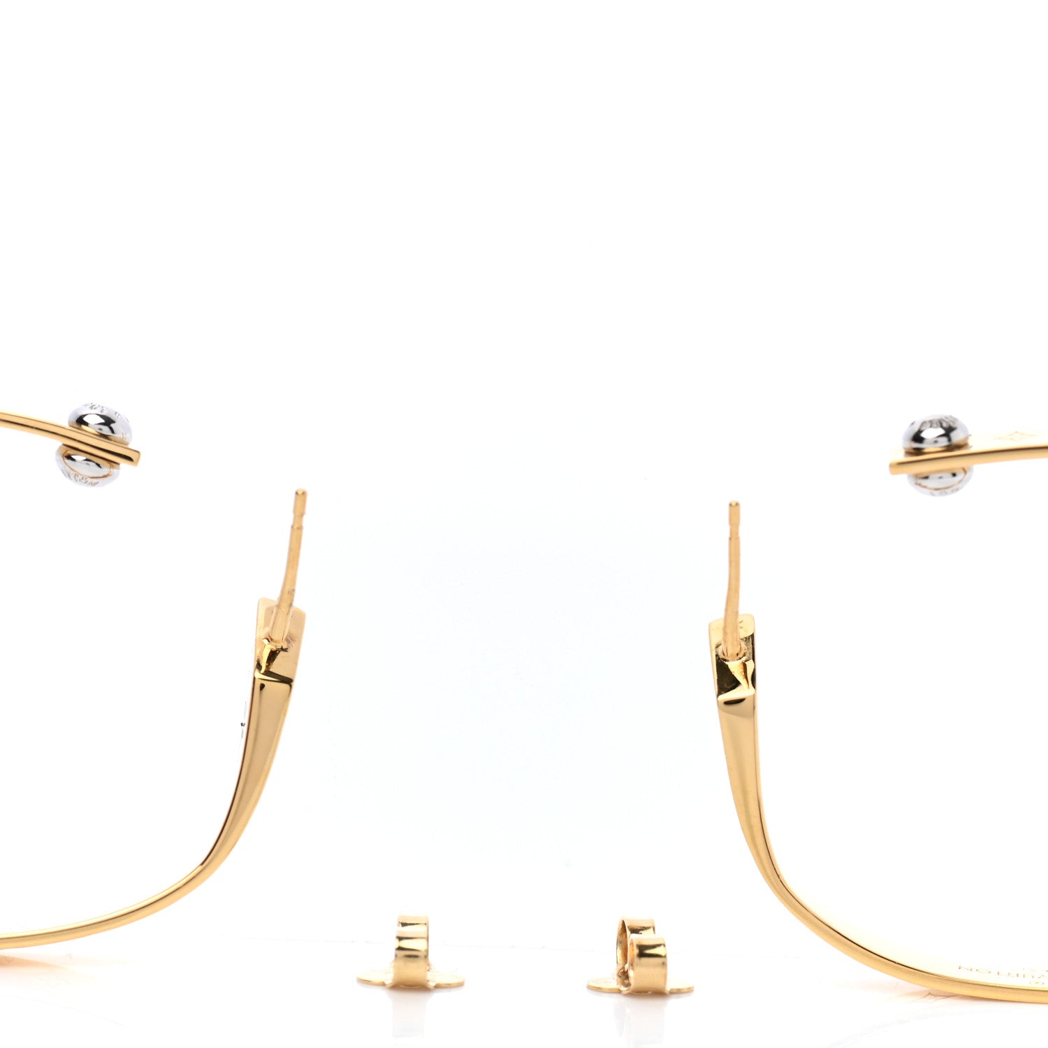 Louis Vuitton Nanogram Hoop Earrings Gold 3 of 7