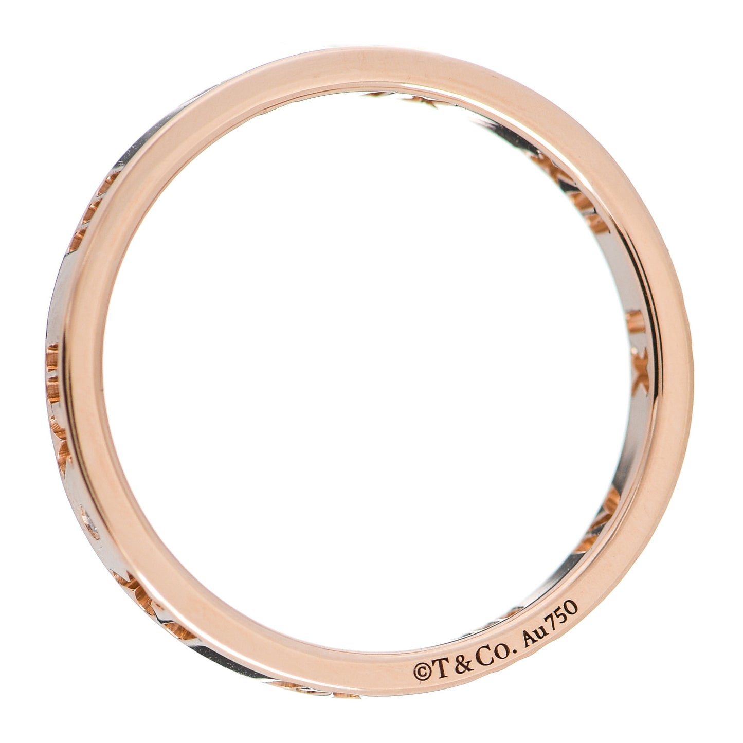 18K Rose Gold Diamond Atlas Pierced Ring 53 6.5