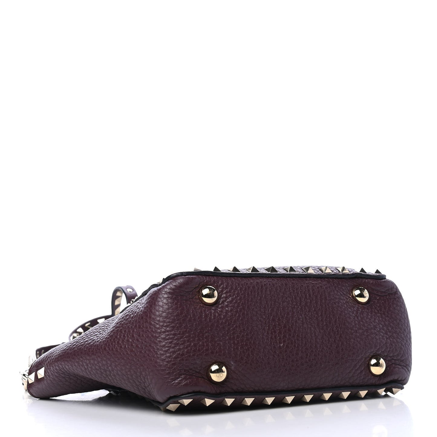 Pebbled Calfskin Mini Rockstud Tote Rubin