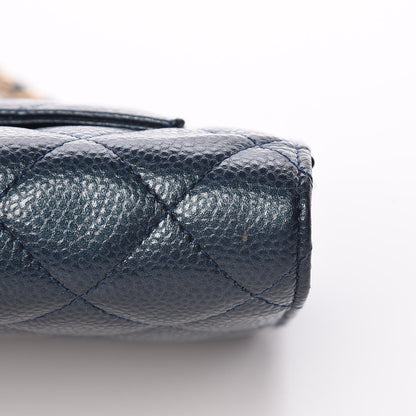 Chanel Iridescent Caviar Quilted Wallet On Chain WOC Blue 12 of 14