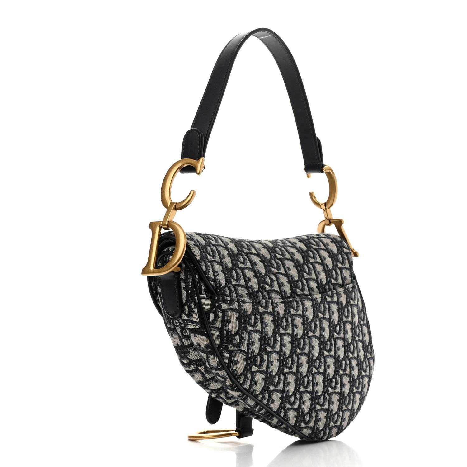 Christian Dior Oblique Saddle Bag Blue 3 of 12