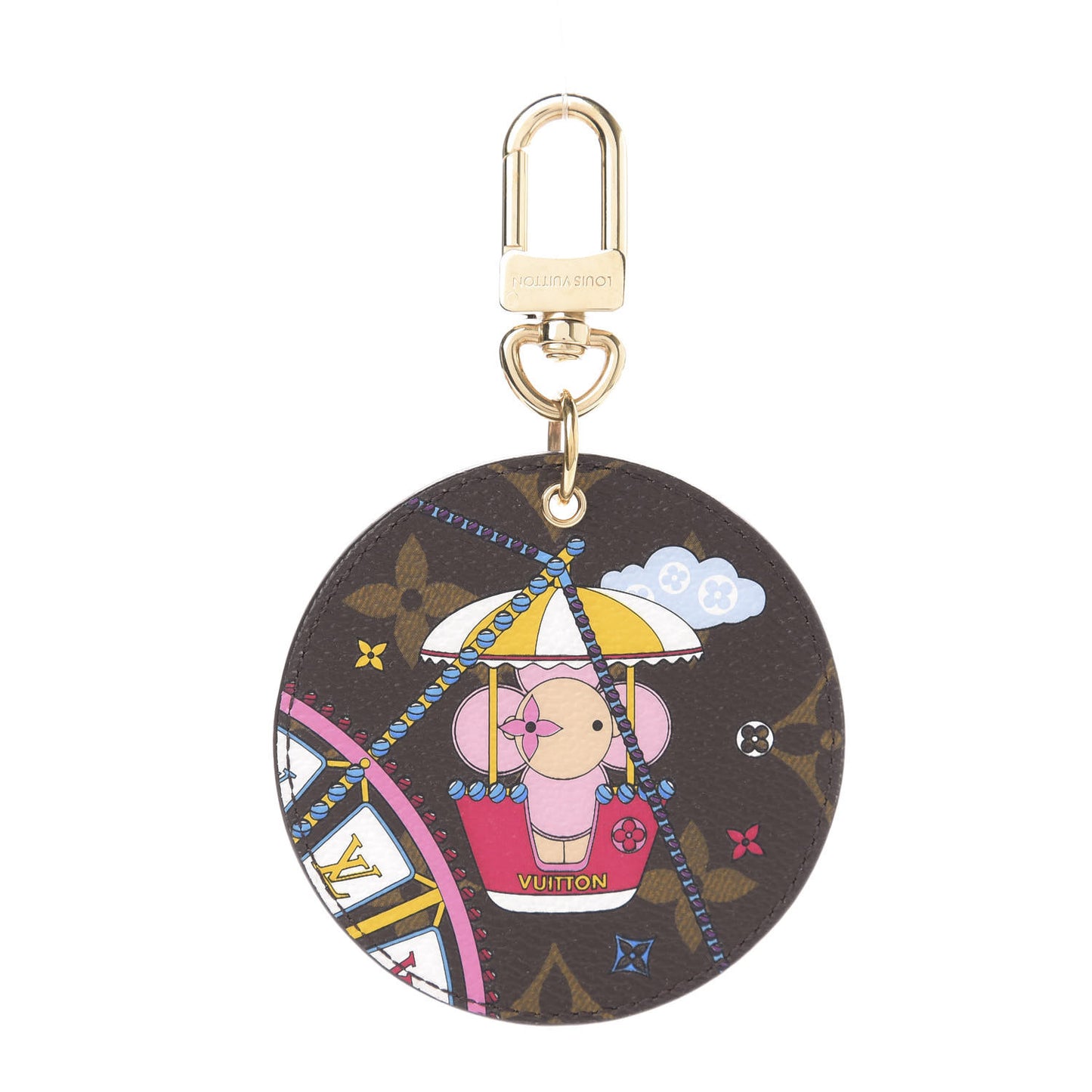 Monogram 2020 Christmas Animation Big Wheel Bag Charm Key Ring Rose Ballerine