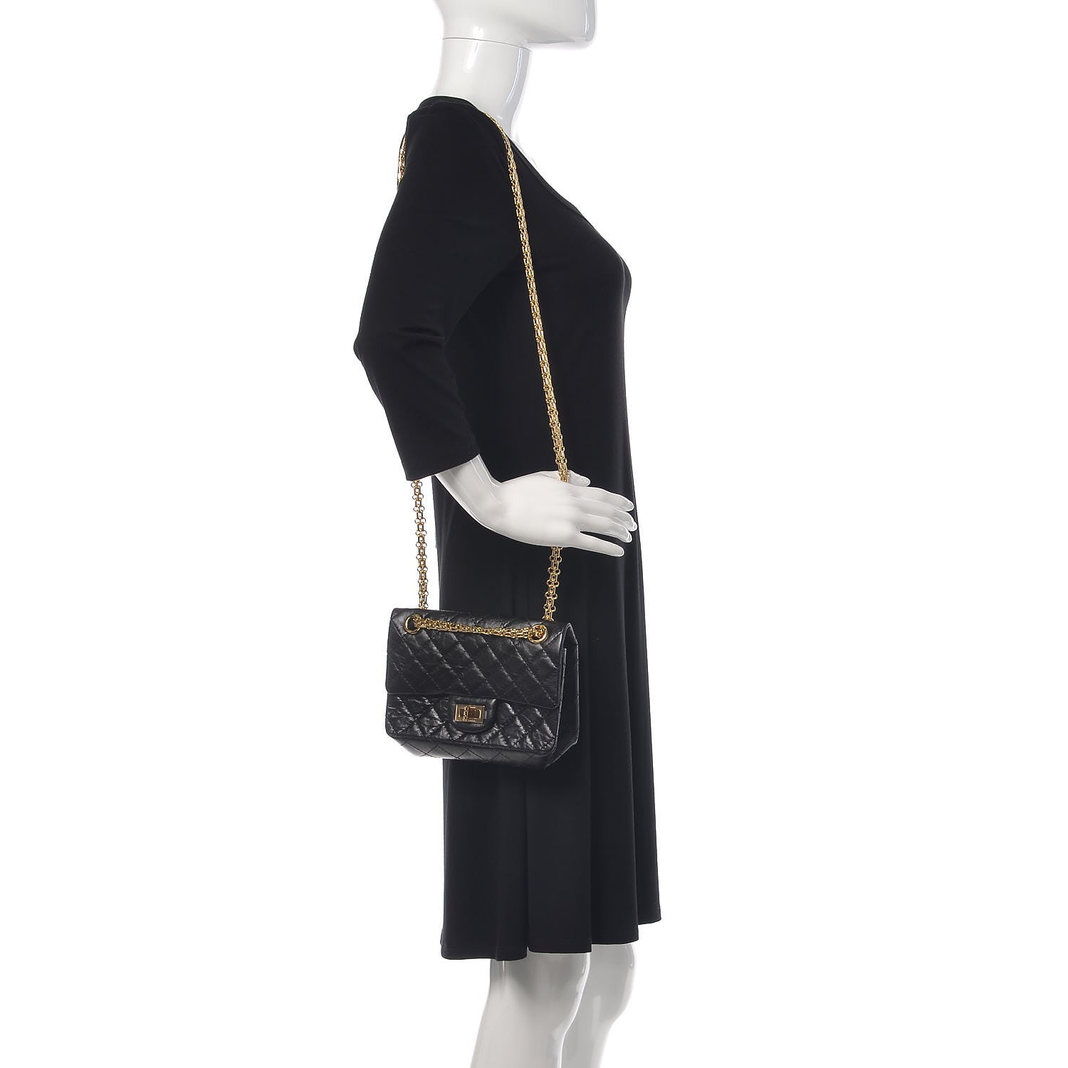 Chanel Aged Calfskin Quilted 2.55 Reissue Mini Flap Black 3 of 13