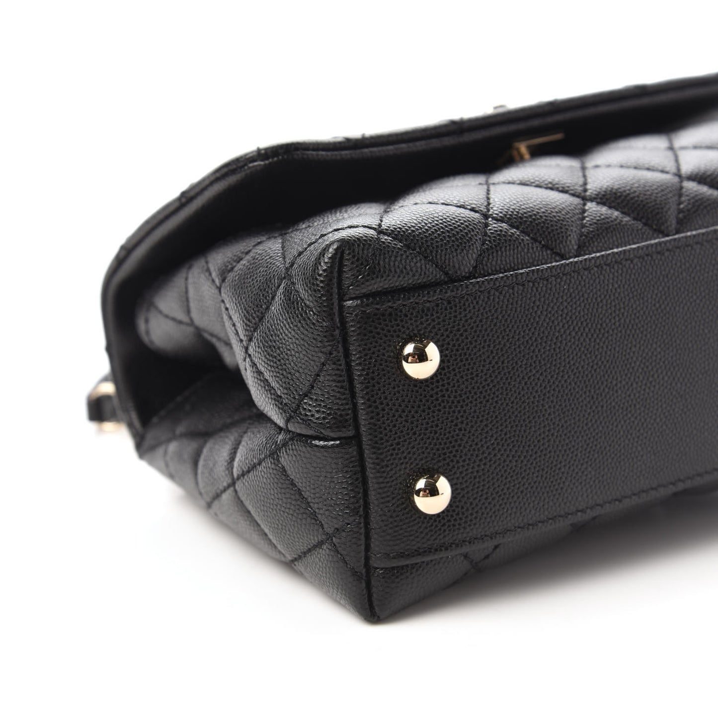 Caviar Quilted Mini Coco Handle Flap Black