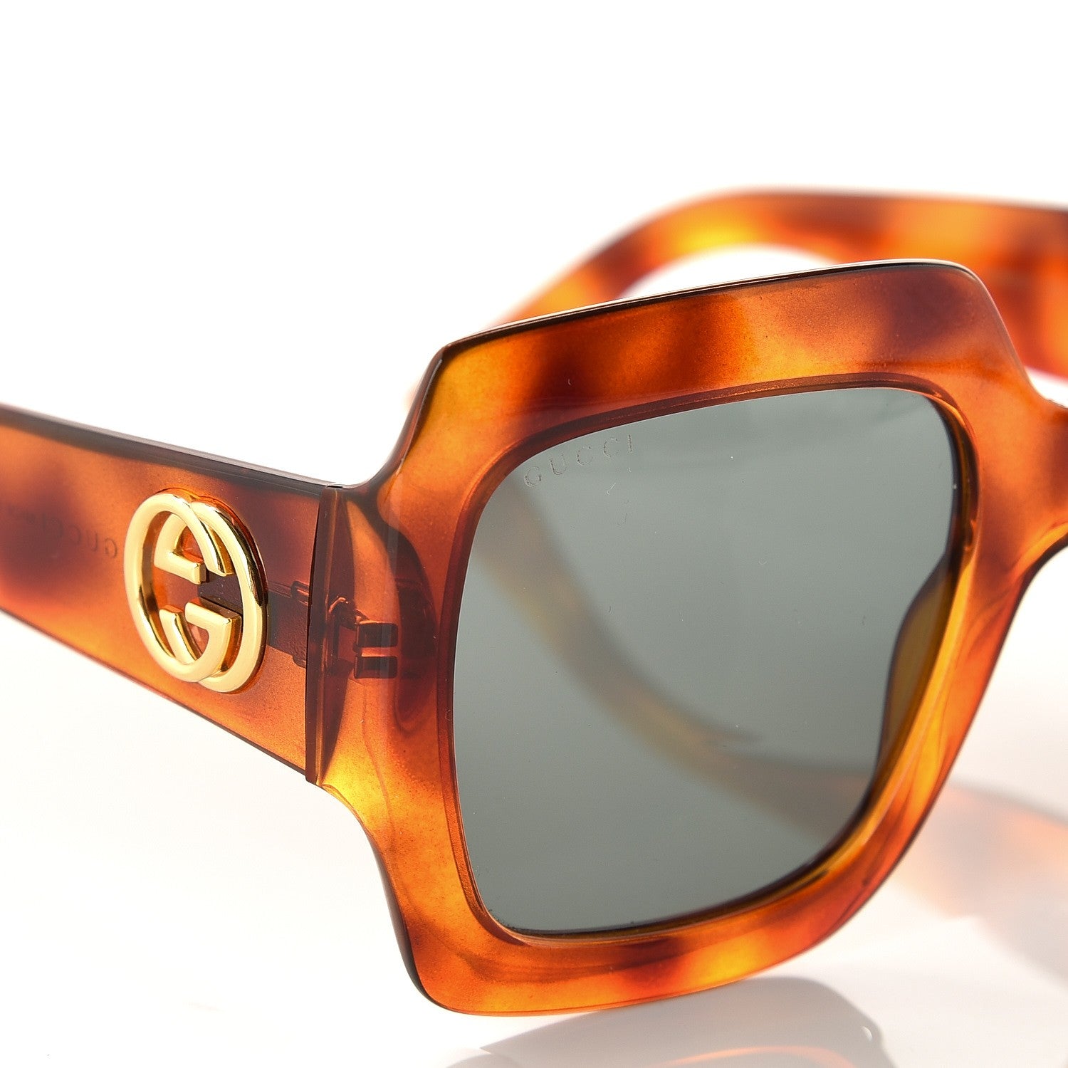 Gucci Acetate Square Frame Sunglasses GG 0053S Havana 7 of 7