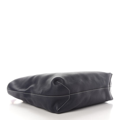 Hermes Taurillon Clemence Double Sens 36 Reversible Tote Bleu Nuit Magnolia 5 of 17