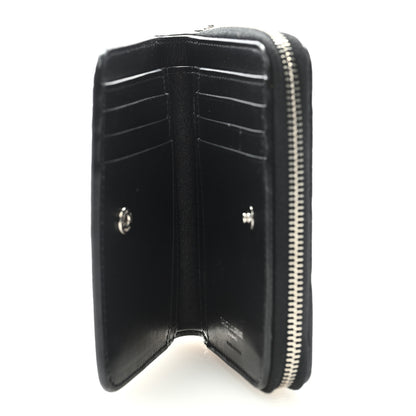 Saint Laurent Calfskin Crocodile Embossed Monogram Compact Wallet Black 5 of 6