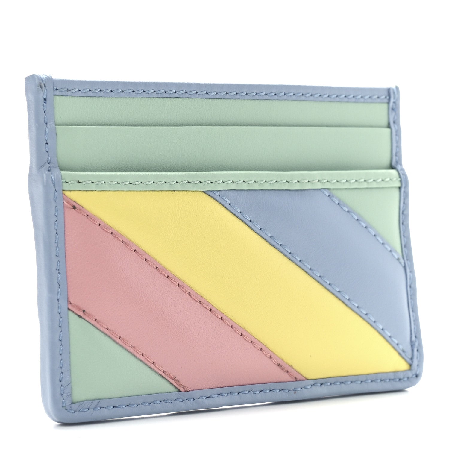 Gucci Calfskin Matelasse Diagonal GG Marmont Card Holder Wallet Multicolor Pastel 3 of 7