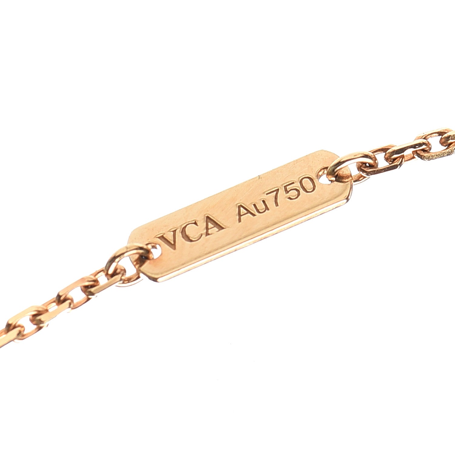 Van Cleef & Arpels 18K Yellow Gold Mother of Pearl Vintage Alhambra Pendant Necklace 6 of 8
