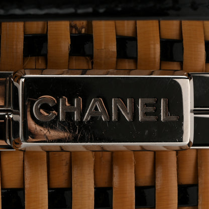Chanel Raffia Patent Small CC Filigree Vanity Case Black 12 of 13