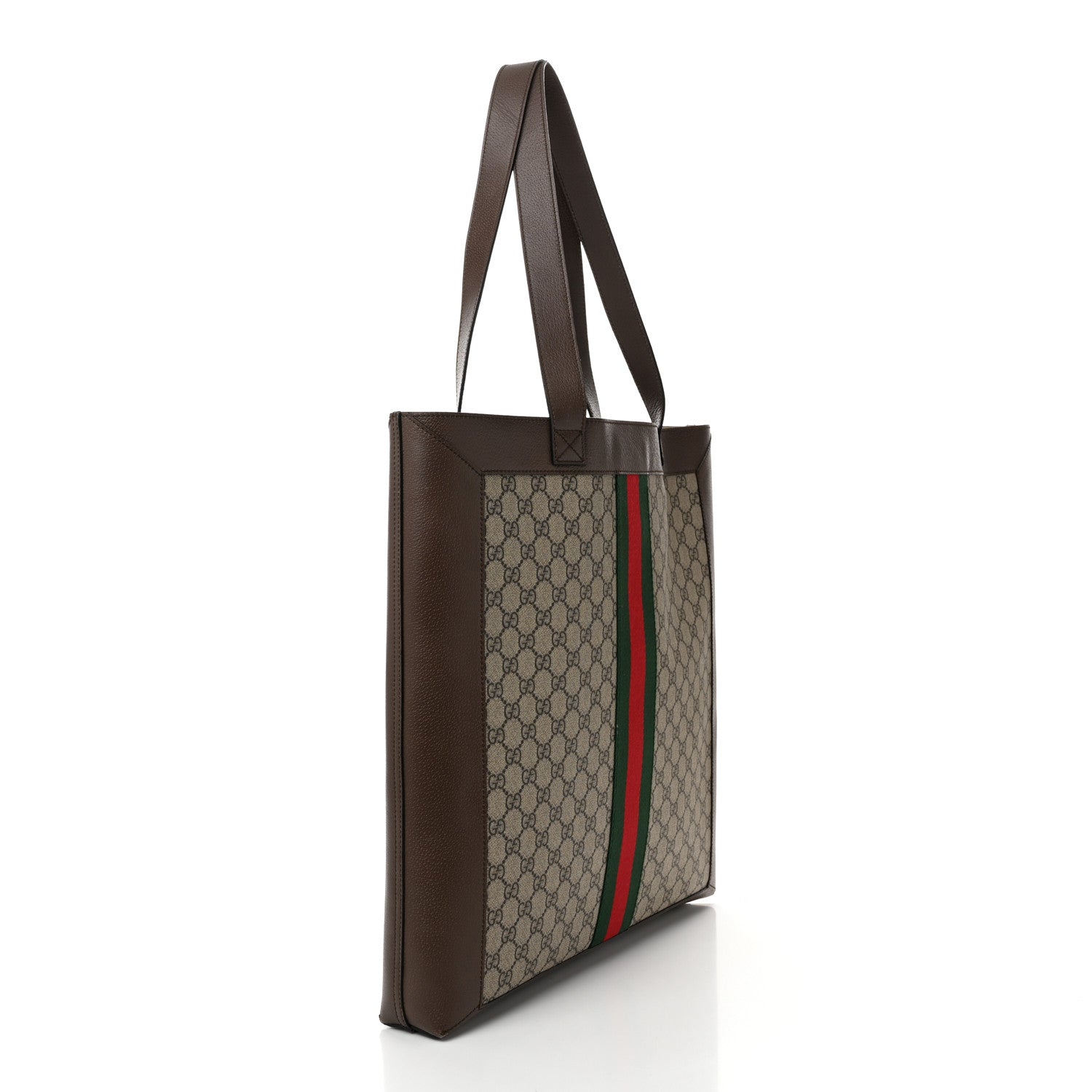 Gucci GG Supreme Monogram Web Large Ophidia Vertical Shopping Tote Brown 4 of 13
