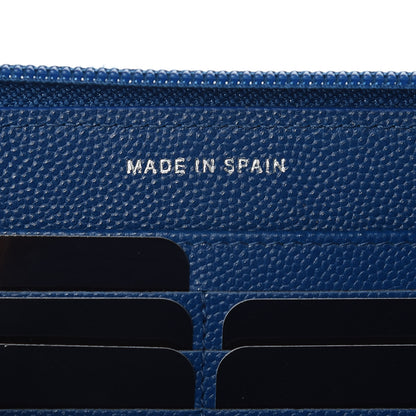 Chanel Caviar Quilted Large Zip Around Boy Wallet Blue 7 of 9