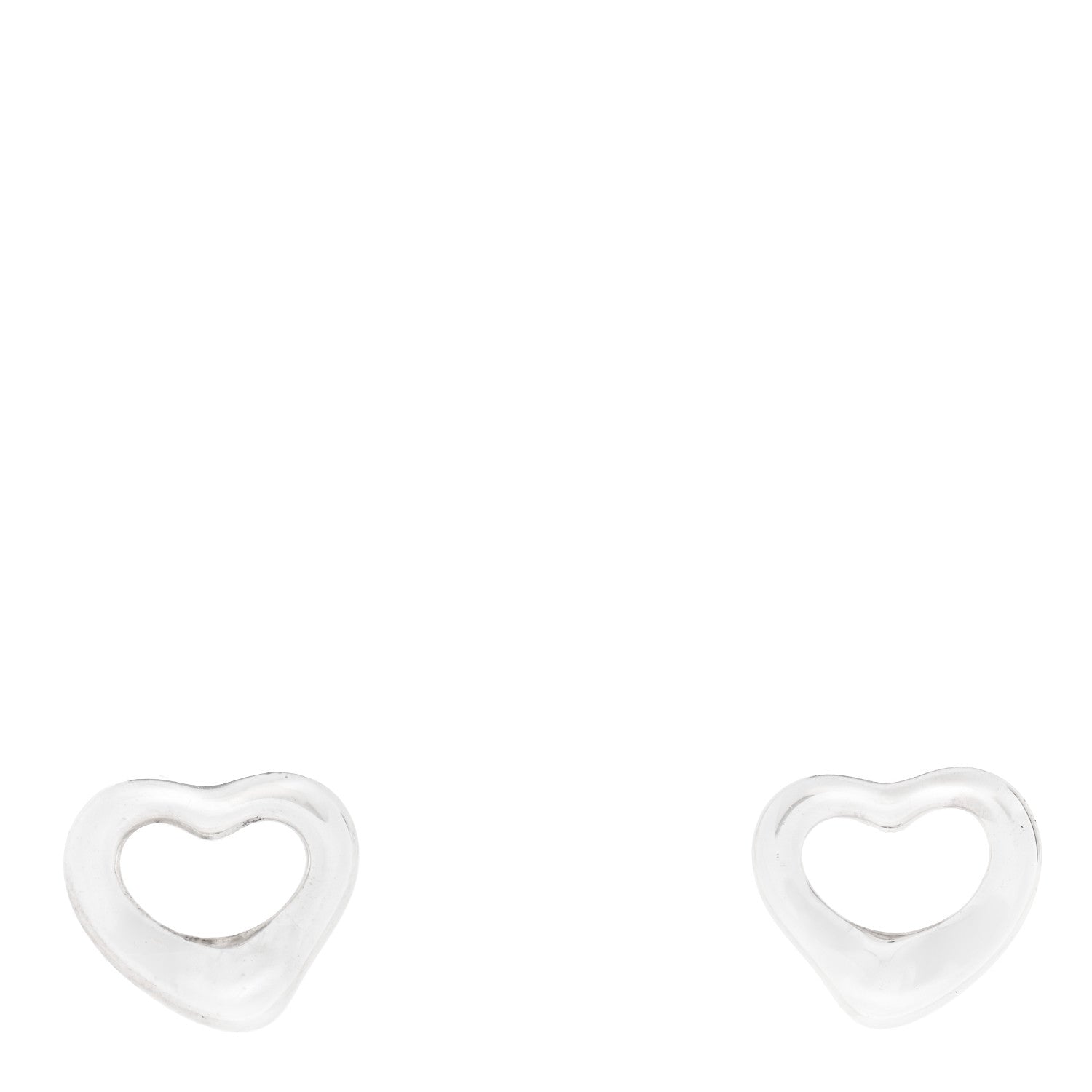 Tiffany Sterling Silver 11mm Elsa Peretti Open Heart Earrings 1 of 6
