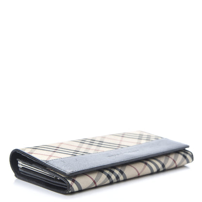 Burberry Calfskin House Check Continental Flap Wallet Black 4 of 17