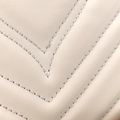 Gucci Calfskin Matelasse Small GG Marmont Top Handle Shoulder Bag White 16 of 18