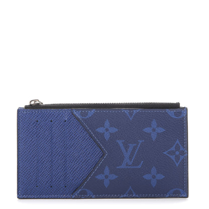 Louis Vuitton Monogram Taiga Coin Card Holder Cobalt 1 of 6