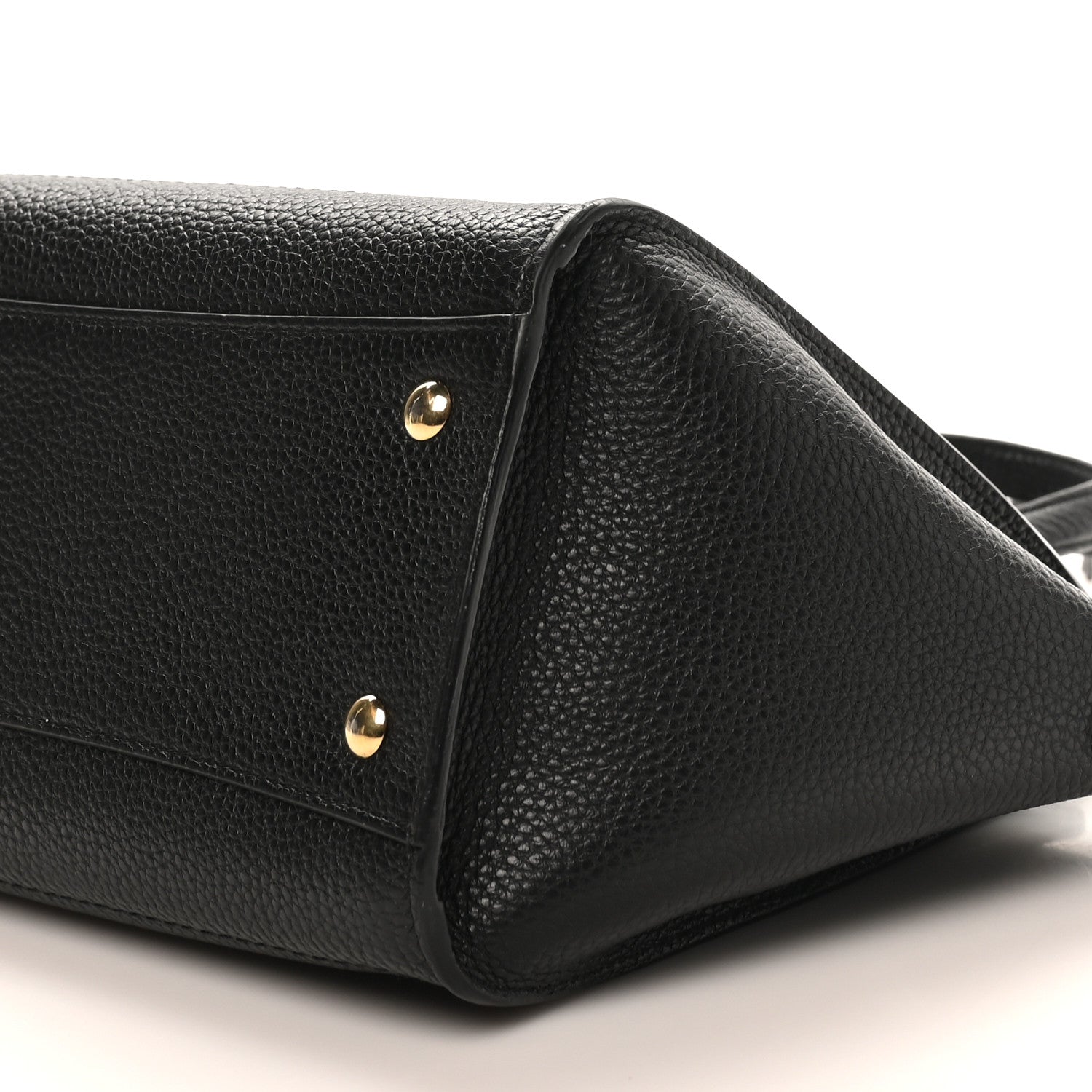 Salvatore Ferragamo Hammered Calfskin Double Handle Small Amy Tote Black 9 of 9
