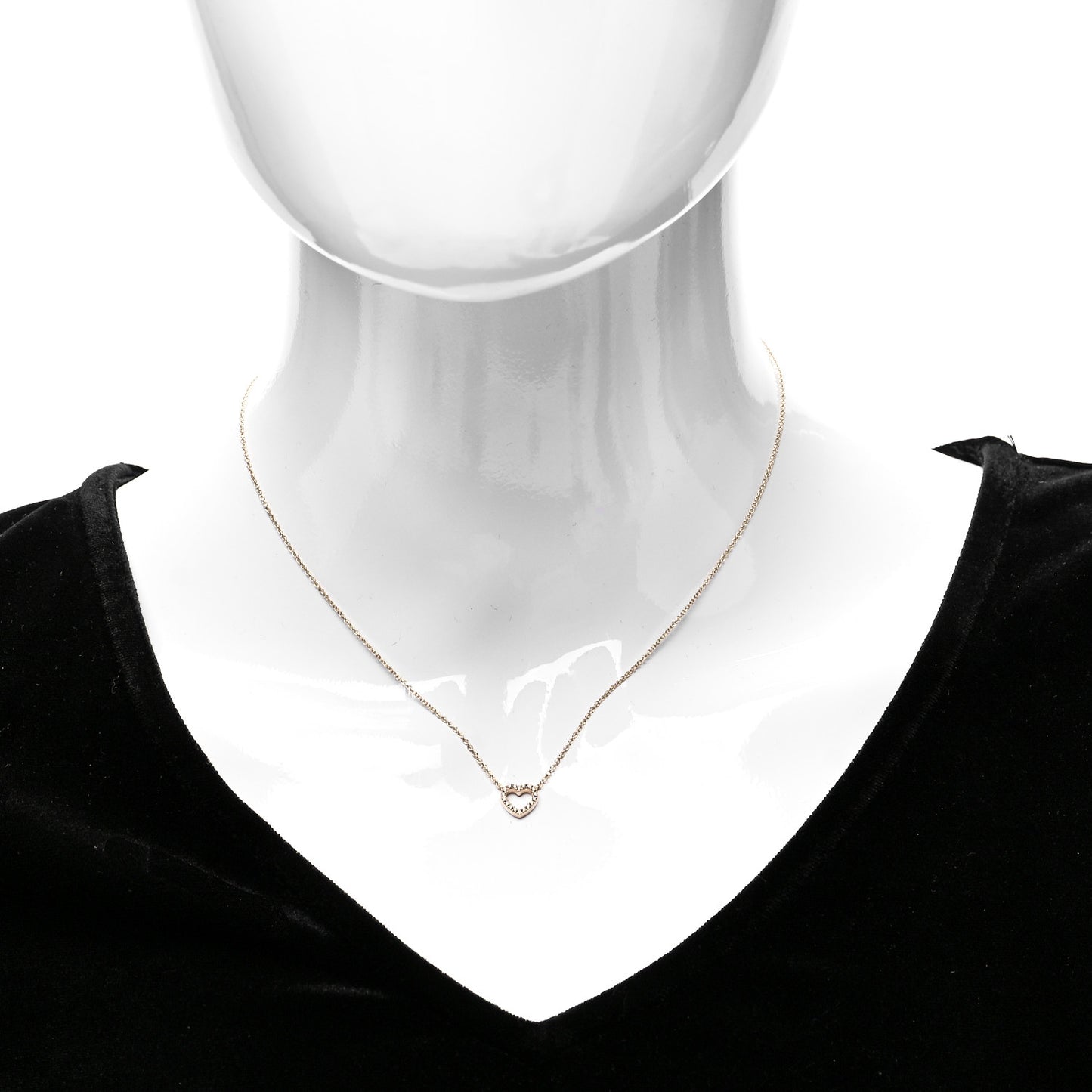 18K Yellow Gold Diamond Metro Heart Pendant Necklace