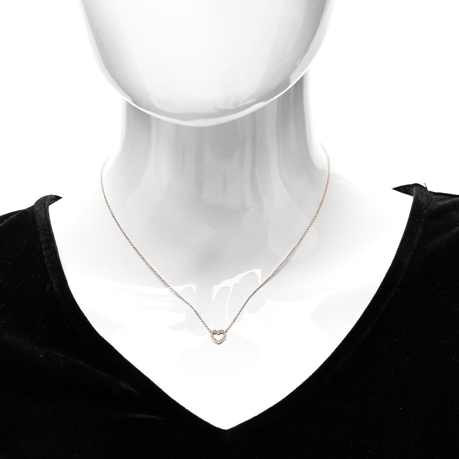 Tiffany 18K Yellow Gold Diamond Metro Heart Pendant Necklace 2 of 6