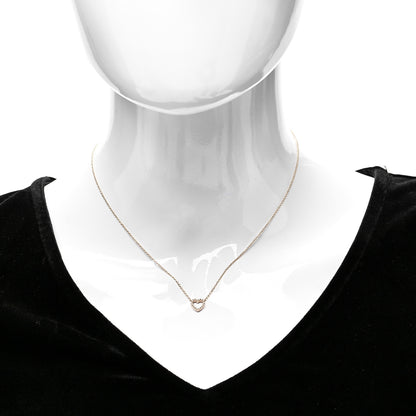 Tiffany 18K Yellow Gold Diamond Metro Heart Pendant Necklace 2 of 6