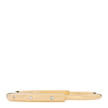 Tiffany 18K Yellow Gold Diamond Tiffany Lock Bangle Bracelet 2 of 4
